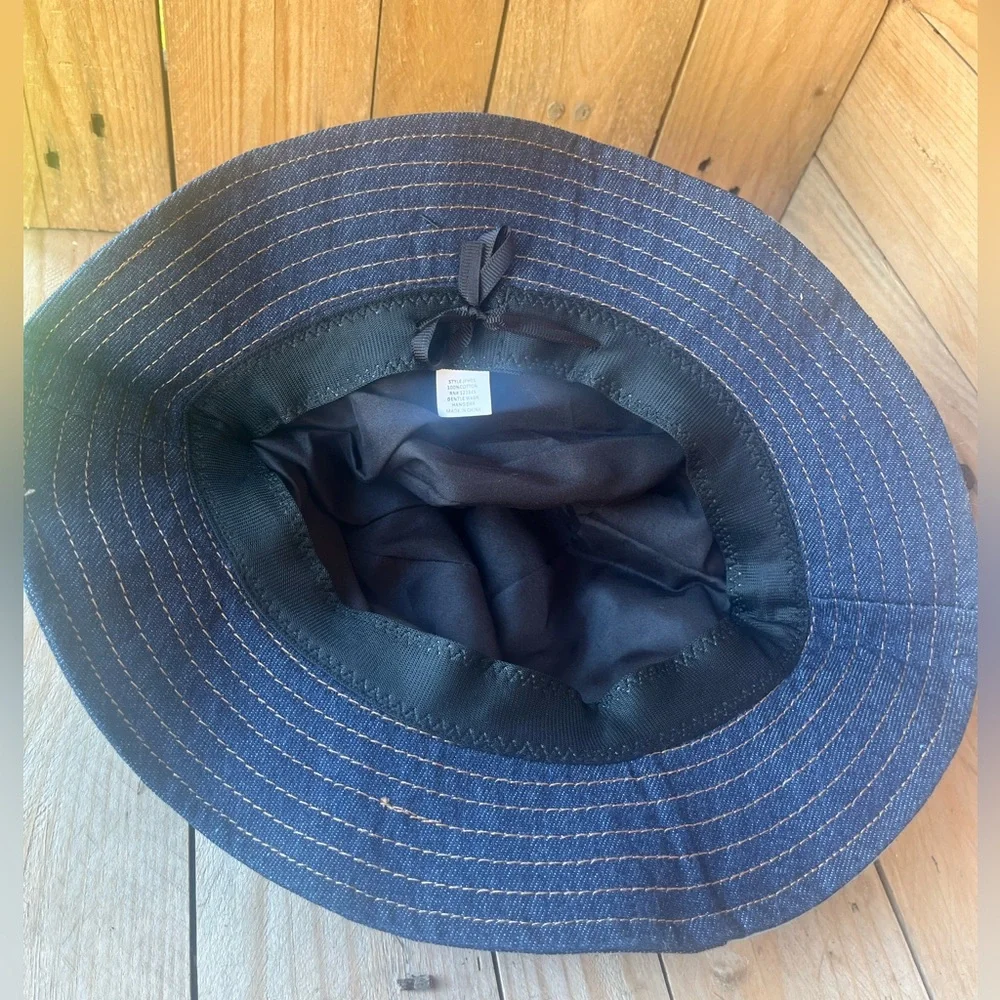 Patchwork Denim Bucket Hat - Blue Jean Light and Dark Wash Tones Brand New NWT